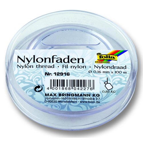 NEU Nylonfaden auf Spule. 0.16mmx100m.transp.