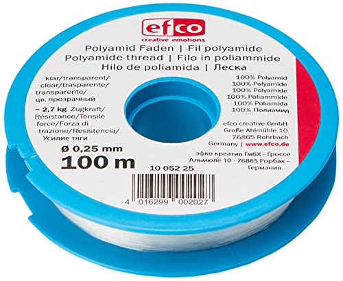 EFCO Zugkraft Gewinde, Polyamid, transparent, 2,7 kg, 0,25 mm Durchmesser, 100 m