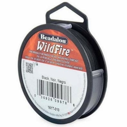 Beadalon Wildfire Perlenfaden, 0.15mm, 45,8m, schwarz, zum auffädeln von Perlen, selber Machen von Schmuck, reissfest, leicht zu verarbeiten - 1