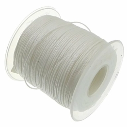 DANDELION 90m Nylonband Kordel 1mm weiß wasserfest Nylonschnur Top Qualität Schmuckherstellung basteln DIY Grundpreis 0.12 Cent je Meter - 1