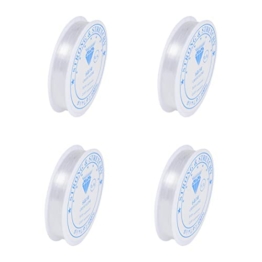 LuLiyLdJ 4 Spulen 0,4 mm 0,6 mm 0,8 mm 1 mm elastischer Schmuckfaden Gummifaden Perlenschmuck Armband Handwerk transparenter Faden (0,4-1 mm) - 1