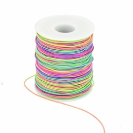 LYTIVAGEN 100m Elastische Faden 1mm Perlenschnur Gummiband Schmuckherstellung Schnur Gummikordel Regenbogen Farbe Stretch Schnur Bastelschnur Perlen Kordel für DIY Schmuck, Handwerk - 1