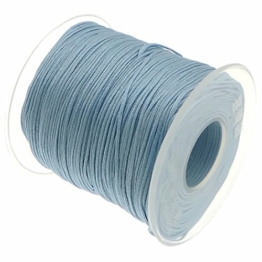 My-Bead 90m Nylonband Kordel 1mm blau Babyblau wasserfest Nylonschnur Top Qualität Schmuckherstellung basteln DIY Grundpreis 0.12 Cent je Meter - 1