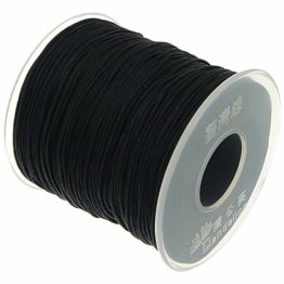 My-Bead 90m Nylonband Kordel 1mm schwarz wasserfest Nylonschnur Top Qualität Schmuckherstellung basteln DIY Grundpreis 0.13 Cent je Meter - 1