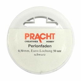Pracht Creatives Hobby 2998-5001 Perlonfaden schwarz, 0,5 mm x 50 m, Tragkraft 6,0 kg, auf einer Spule, ideal zur Schmuckgestaltung, für Mobiles und zur Dekoration - 1